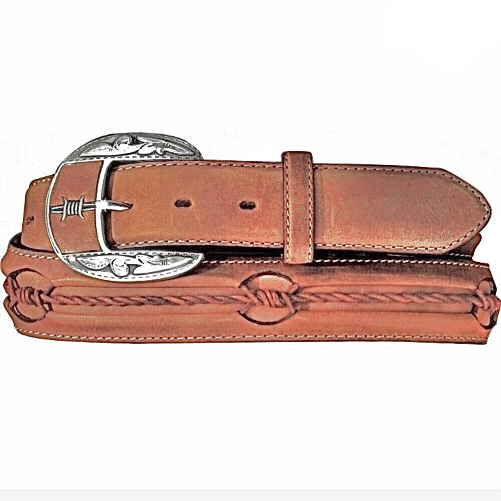 Justin Men's Fenced In Leather Belt